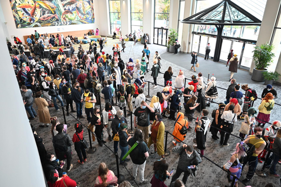 photo of health check line at Kumoricon