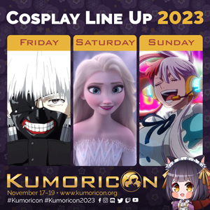 Cosplay frame template for Friday–Sunday, 1×1 aspect ratio
