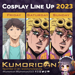 Cosplay frame template for Friday–Sunday, 1×1 aspect ratio