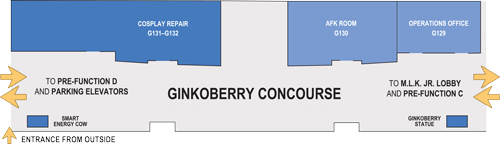 Oregon Convention Center Ginkoberry Concourse map