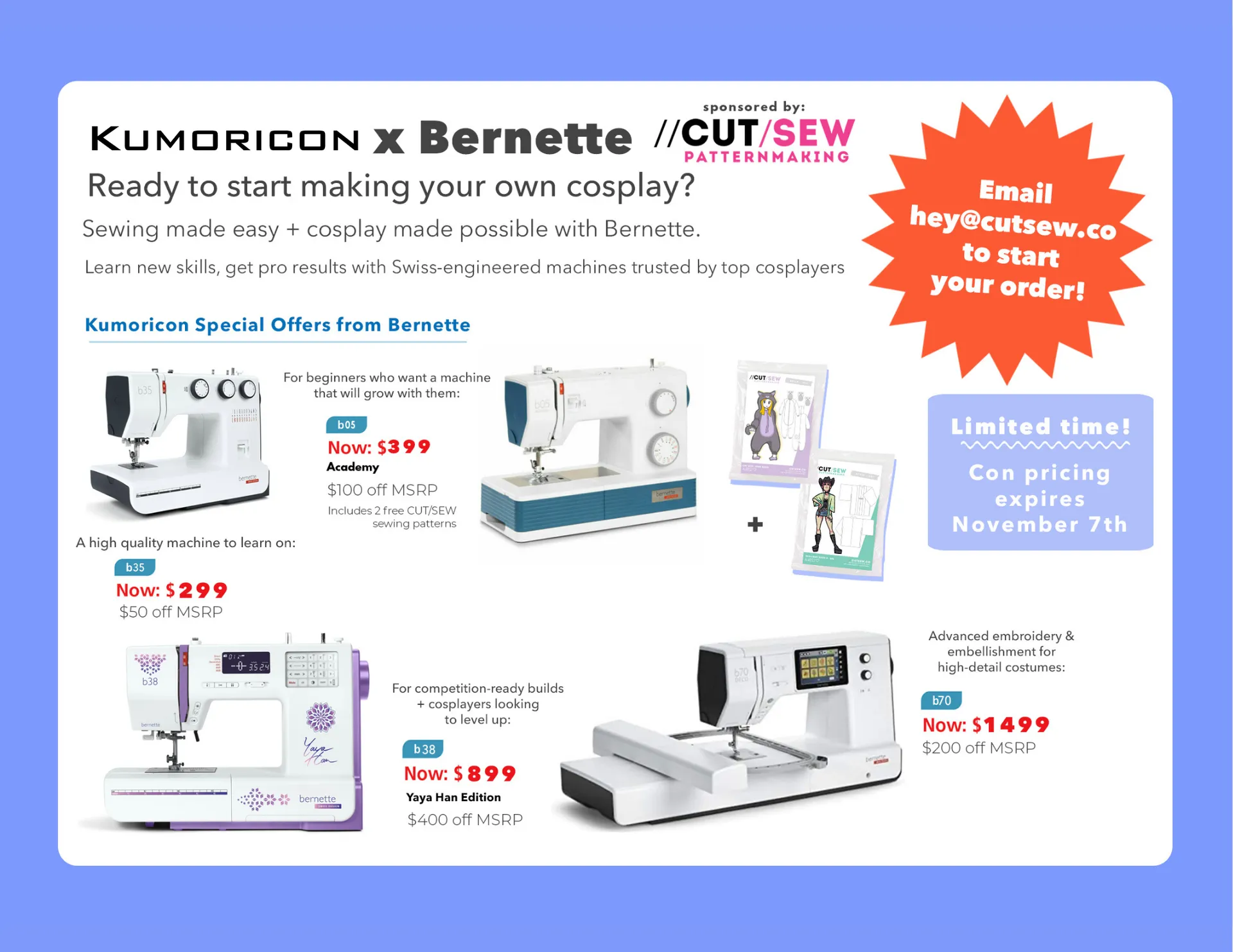 Kumoricon X Bernette Sponsorship