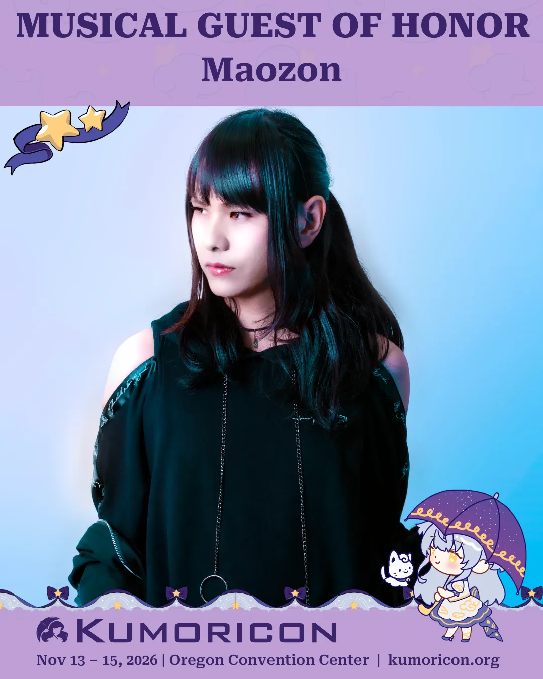 Announcement that says 'Musical Guest of Honor Maozon'