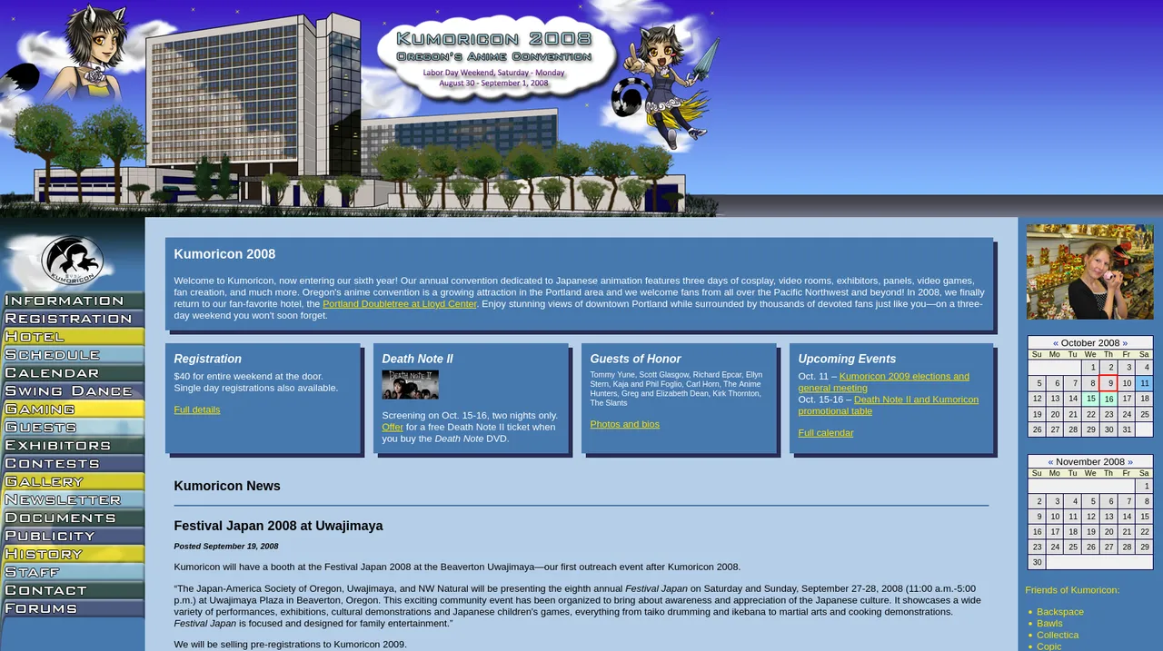 Kumoricon 2008 Website