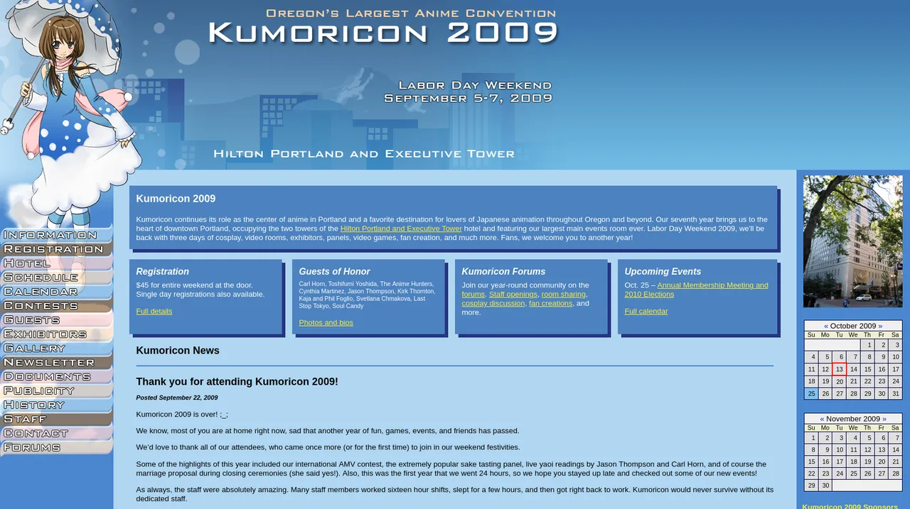 Kumoricon 2009 Website