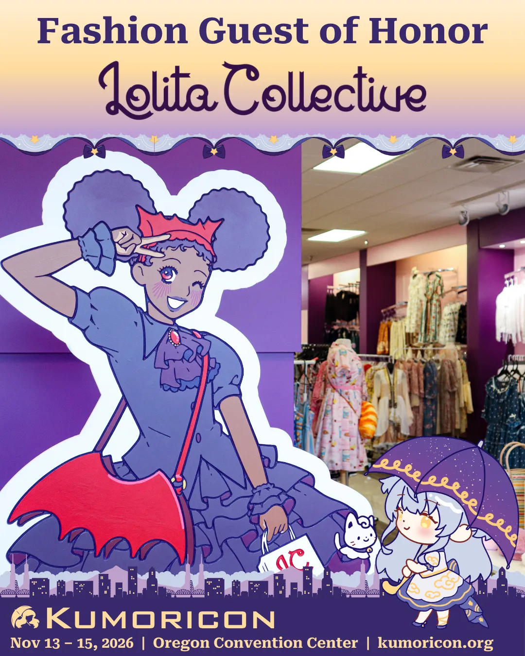 Announcement that says 'Fashion guest of honor Lolita Collective'