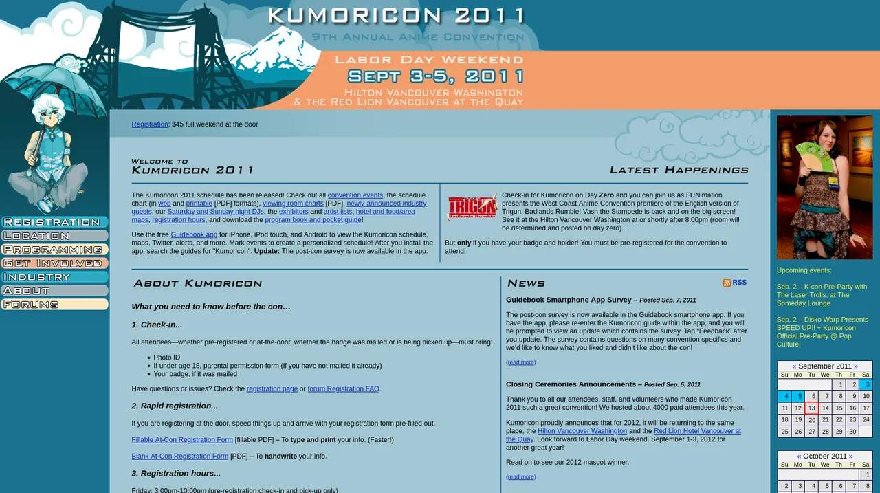 Kumoricon 2011 Website