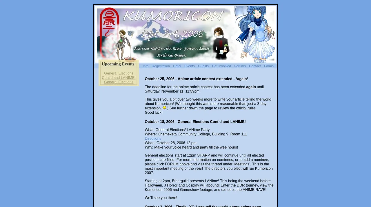 Kumoricon 2006 Website