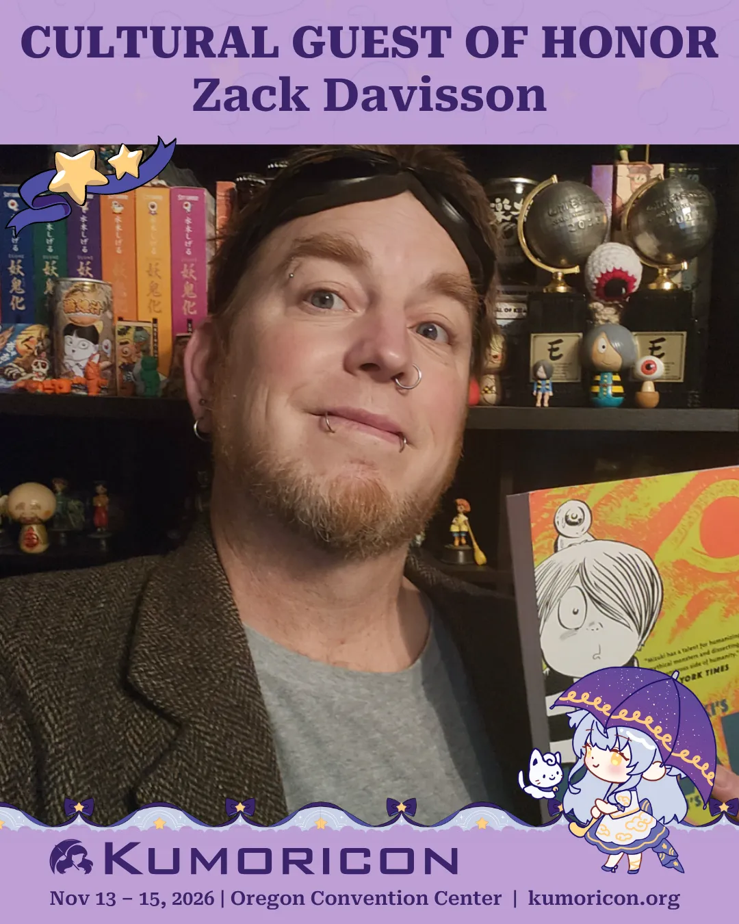 Announcing Zack Davisson as a Cultural Guest of Honor Announcement that says 'Cultural Guest of Honor Zack Davisson'