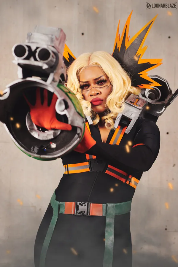 Portrait of Black Crystal Cosplay in a Bakugo (My Hero Academia) inspired cosplay.
