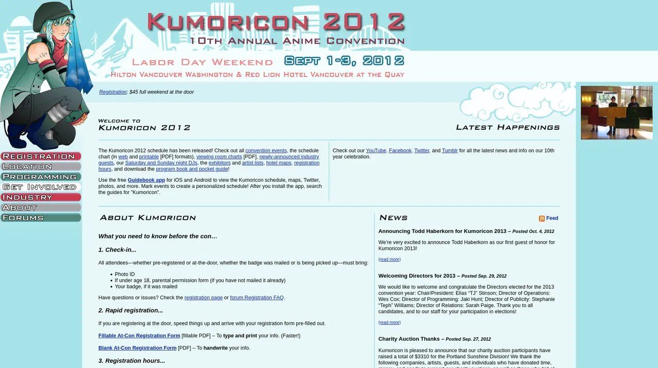 Kumoricon 2012 Website