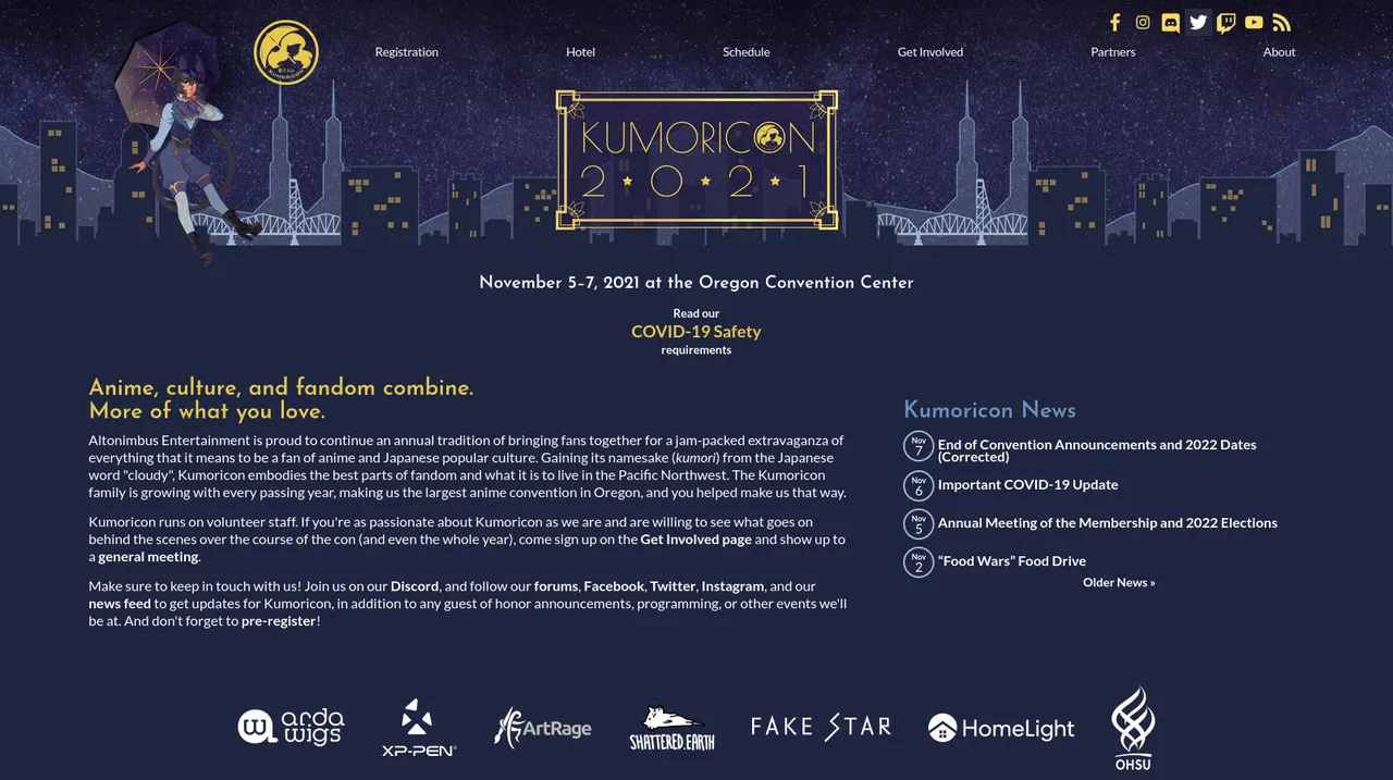 Kumoricon 2021 Website