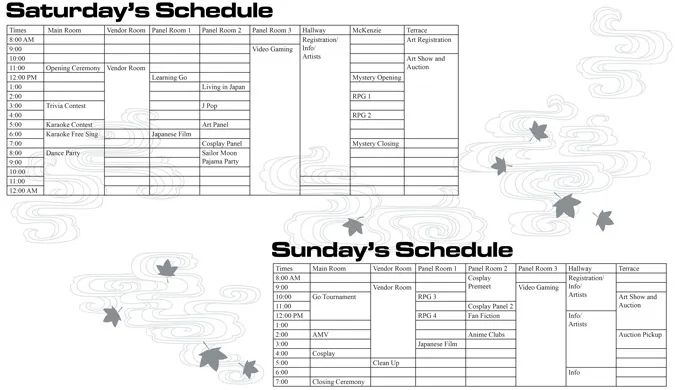 2003 Schedule