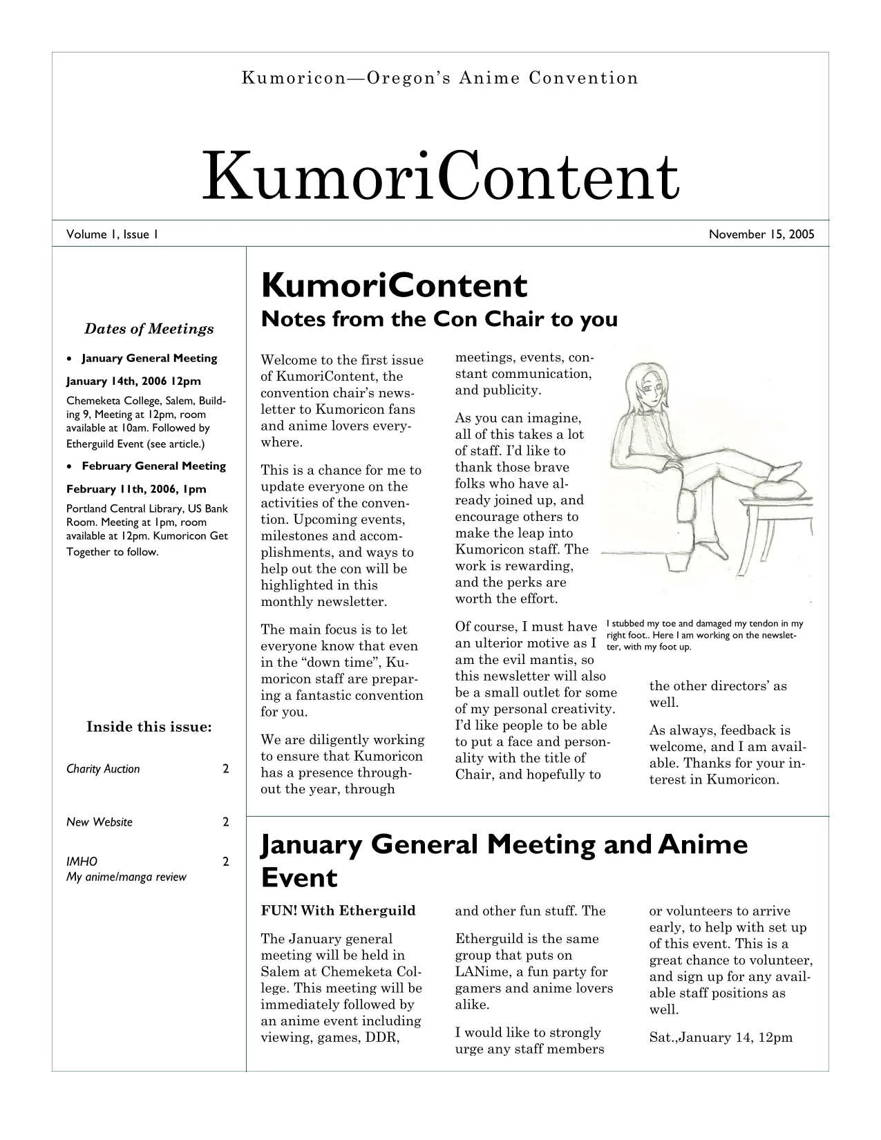 Volume 1, Issue 1 Cover