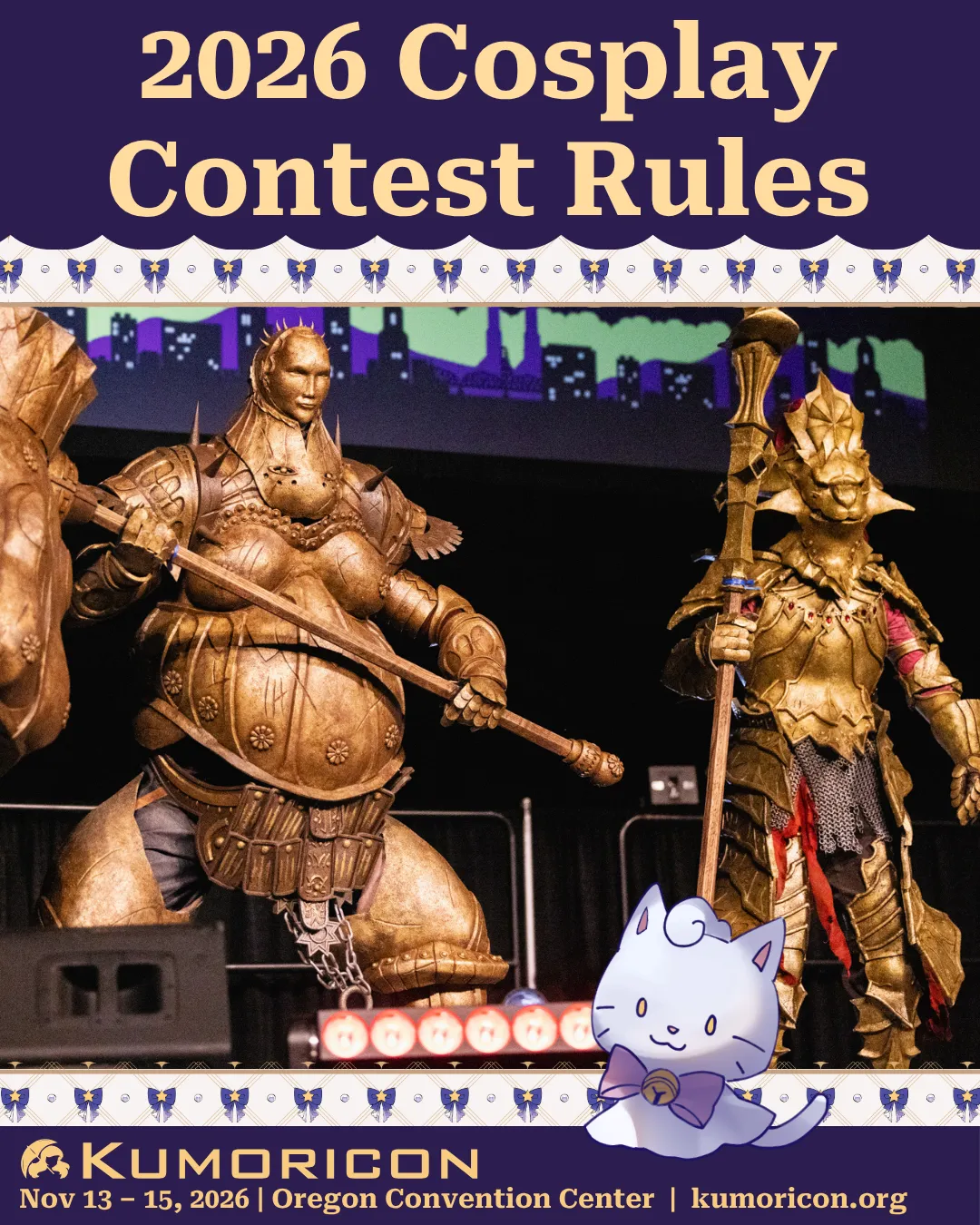Two contestants wearing cosplay uniforms