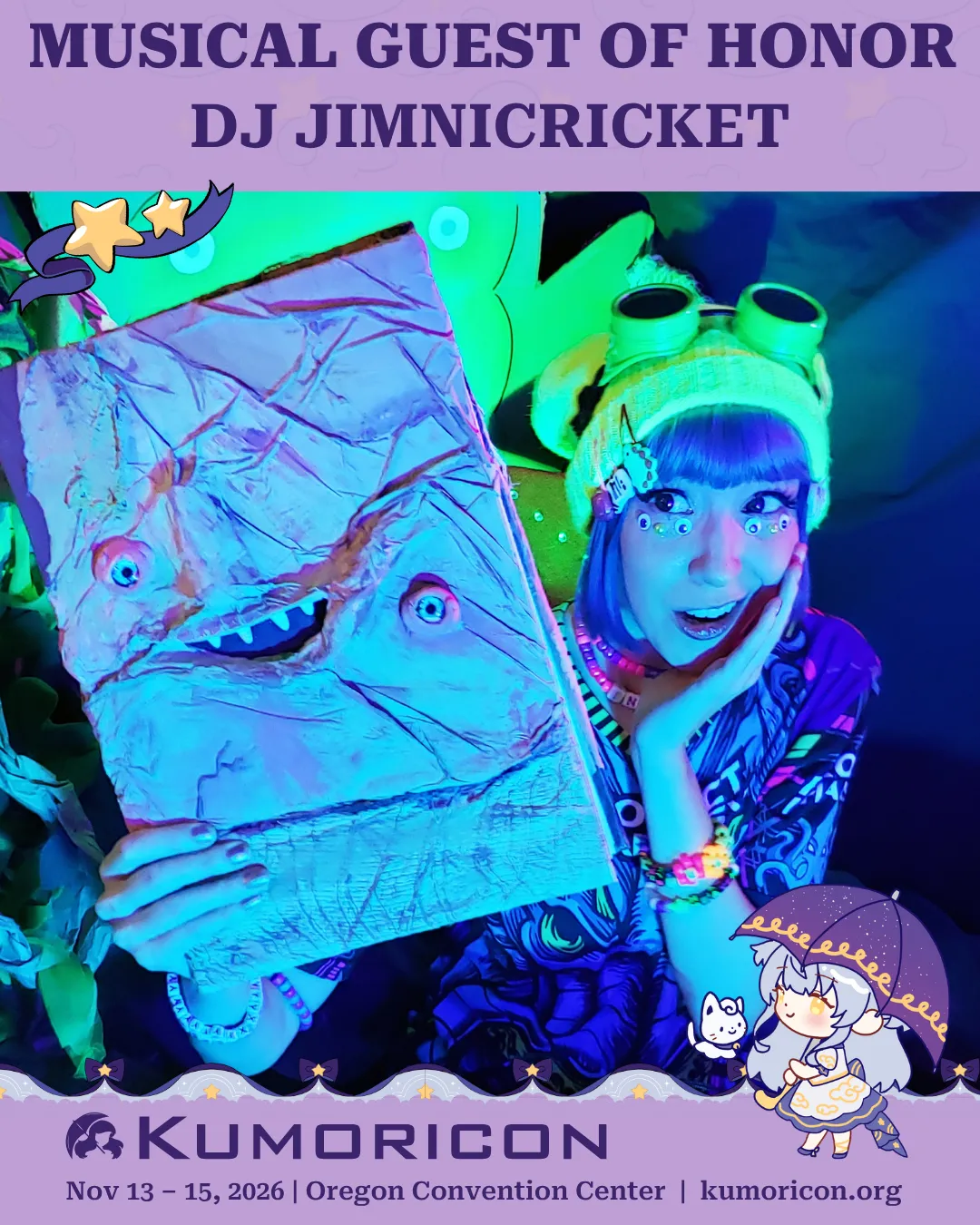 Announcing DJ Jimnicricket Announcement that says 'Musical guest of honor DJ Jimnicricket'