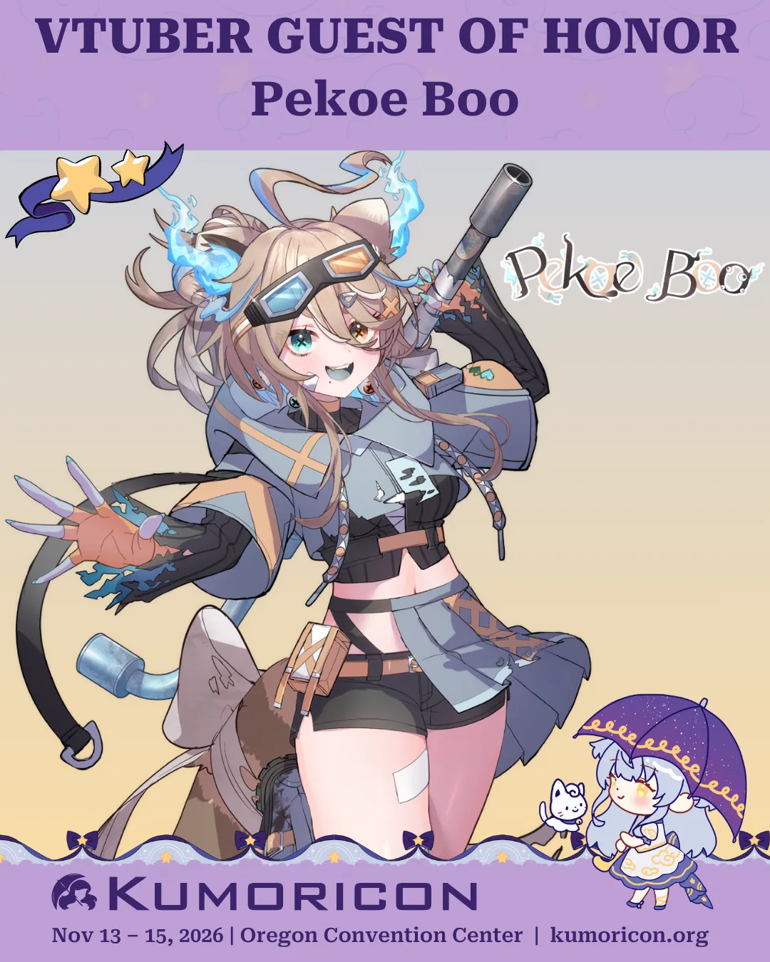 Announcing Pekoe Boo Announcement that says 'VTuber guest of honor Pekoe Boo'