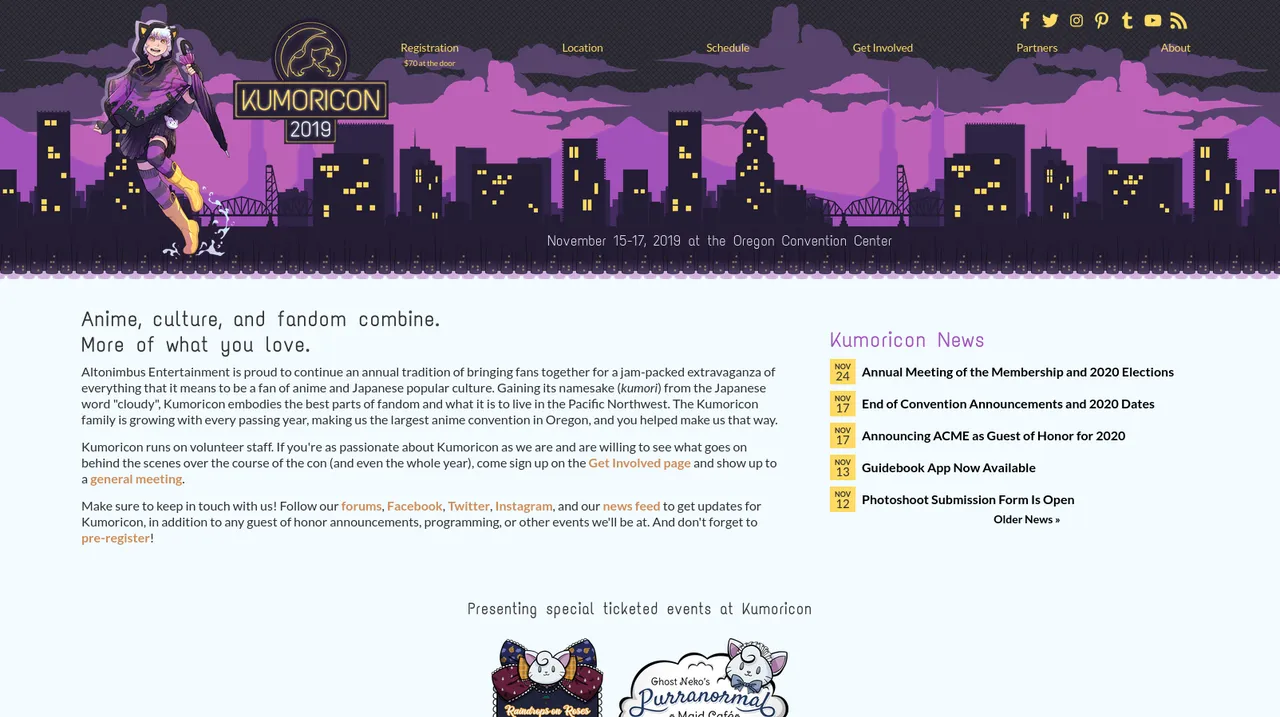 Kumoricon 2019 Website