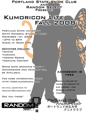 Kumoricon Lite Fall 2008 Flyer