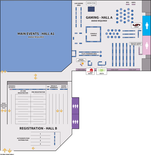 Event Halls A and B map